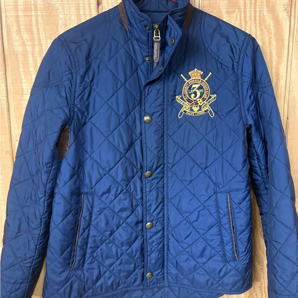 Ralph Lauren Blue Quilted Jacket with Crest - Picture 7 of 11